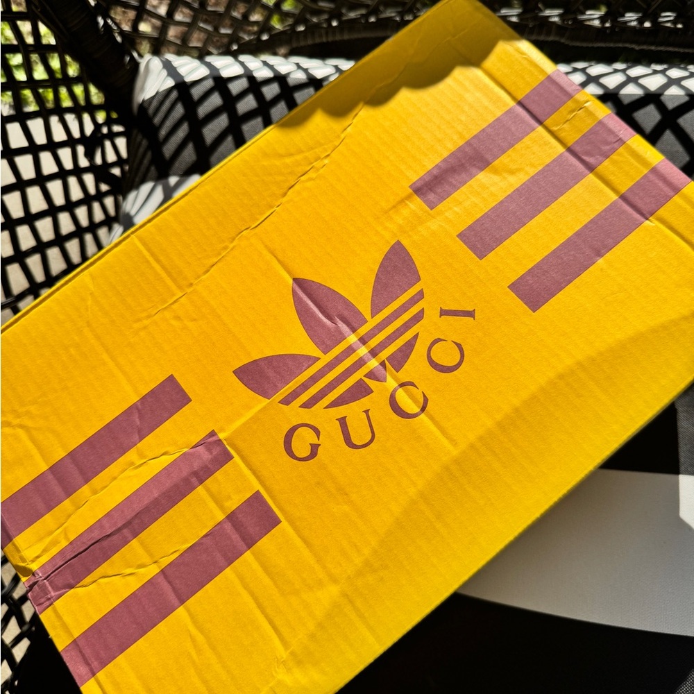 Gucci and Addidas Pink Gazelle Sneakers